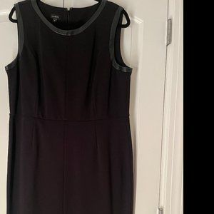 Talbots sleeveless Dress with faux leather trim